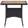 vidaXL Set comedor jard&iacute;n 5 pzas rat&aacute;n sint&eacute;tico y madera acacia negro