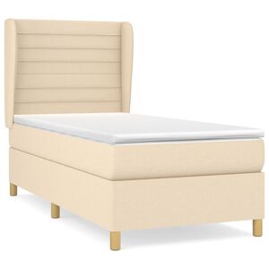 vidaXL Cama box spring con colch&oacute;n tela color crema 80x200 cm