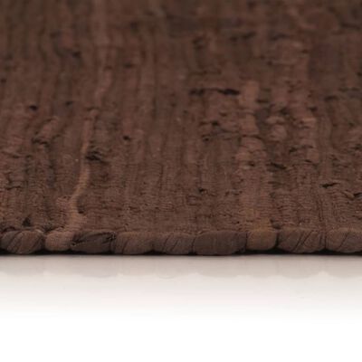 vidaXL Alfombra tejida a mano Chindi de algodón marrón 160x230 cm