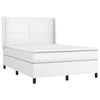 vidaXL Cama box spring con colch&oacute;n cuero sint&eacute;tico blanco 140x200cm