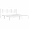 vidaXL Estructura cama sin colch&oacute;n con cabecero metal blanco 183x213cm