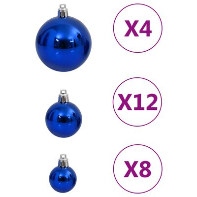 vidaXL Juego de bolas de Navidad 111 pzas poliestireno azul