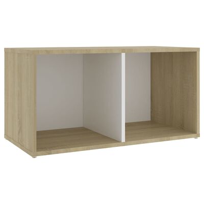 vidaXL Muebles de salón 2 pzas madera ingeniería blanco y roble Sonoma