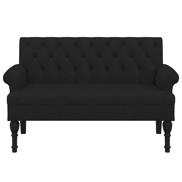 vidaXL Banco con respaldo de tela negro 120x62x75,5 cm
