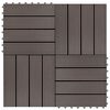 vidaXL Tile de Decking 11 pcs Marr&oacute;n Oscuro 30 x 30 cm WPC