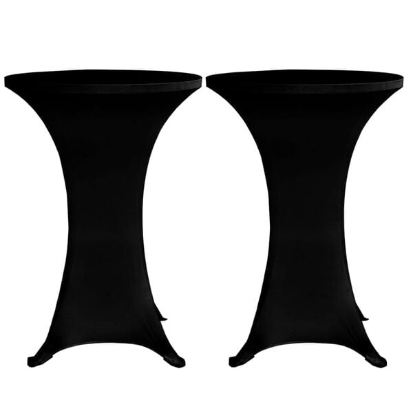 vidaXL Mantel el&aacute;stico para mesa alta 4 unidades negro &Oslash;60 cm
