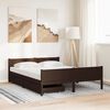 vidaXL Estructura cama 2 cajones madera pino marr&oacute;n oscuro 140x200 cm