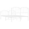 vidaXL Estructura cama sin colchón con estribo metal blanco 150x200 cm
