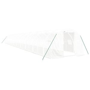 vidaXL Invernadero con estructura de acero blanco 60 m&sup2; 20x3x2 m