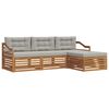 vidaXL Conjunto de sof&aacute;s de exterior 4 uds. Gris Natural y Claro