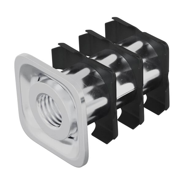 vidaXL Inserto de tubo roscado 12 pcs Negro y Plata Acero Galvanizado