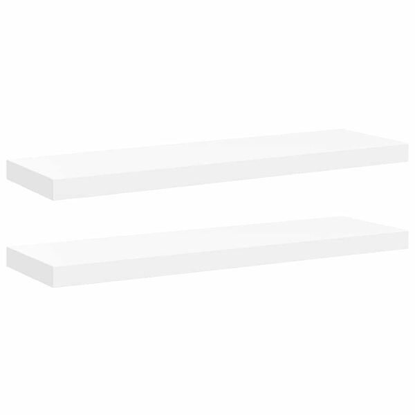 vidaXL Estantes flotantes de pared 2 uds MDF blanco 80x23,5x3,8 cm