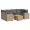 vidaXL Set sof&aacute;s de jard&iacute;n 7 piezas y cojines rat&aacute;n sint&eacute;tico beige