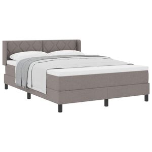 vidaXL Cama tipo Box Spring con colch&oacute;n Taup&eacute; 200 x 160 cm Poli&eacute;ster