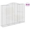 vidaXL Cestas de gaviones 10 uds forma de arco hierro 300x50x220/240cm