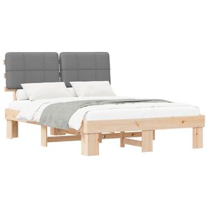 vidaXL Estructura de Cama con Cabecera Tapizada Gris Claro