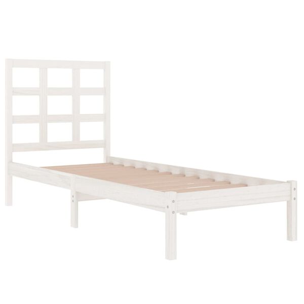 vidaXL Estructura de cama madera maciza de pino blanco 100x200 cm