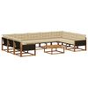 vidaXL Conjunto de sof&aacute;s de exterior 10 uds. Natural y Beige