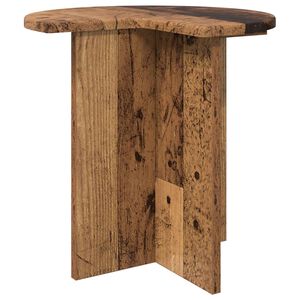 vidaXL Mesa lateral con almacenamiento Madera envejecida &Oslash; 39 x 38 cm
