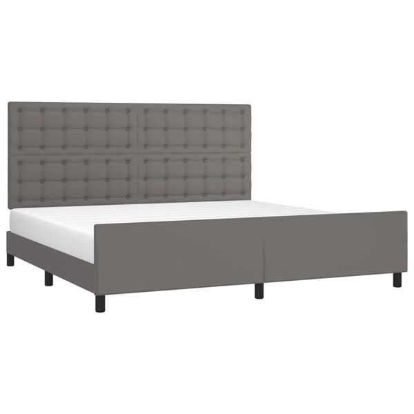 vidaXL Estructura de cama sin colchón cuero sintético gris 200x200 cm