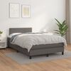 vidaXL Cama box spring con colch&oacute;n cuero sint&eacute;tico gris 120x200 cm