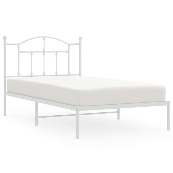 vidaXL Estructura cama sin colchón con cabecero metal blanco 100x190cm