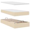 vidaXL Estructura de cama otomana con colch&oacute;n tela crema 80x200cm