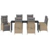 vidaXL Conjunto de Comedor de Jard&iacute;n 7 pcs Beige rat&aacute;n sint&eacute;tico