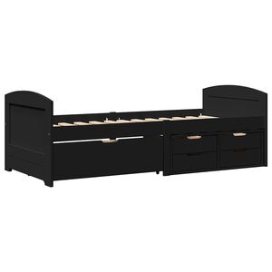 vidaXL Div&aacute;n con 5 cajones sin colch&oacute;n IRUN negro 90x200 cm