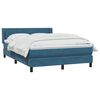 vidaXL Cama box spring con colch&oacute;n terciopelo azul oscuro 160x210 cm