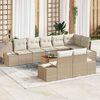 vidaXL Conjunto de sofá de jardín 9 pcs Beige y blanco
