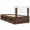 vidaXL Estructura de cama con cabecera Roble Marr&oacute;n 90 x 190 cm