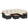 vidaXL Set de sof&aacute;s de jard&iacute;n 8 piezas y cojines rat&aacute;n sint&eacute;tico negro