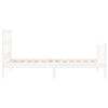 vidaXL Estructura de cama individual con cabecero madera maciza blanco