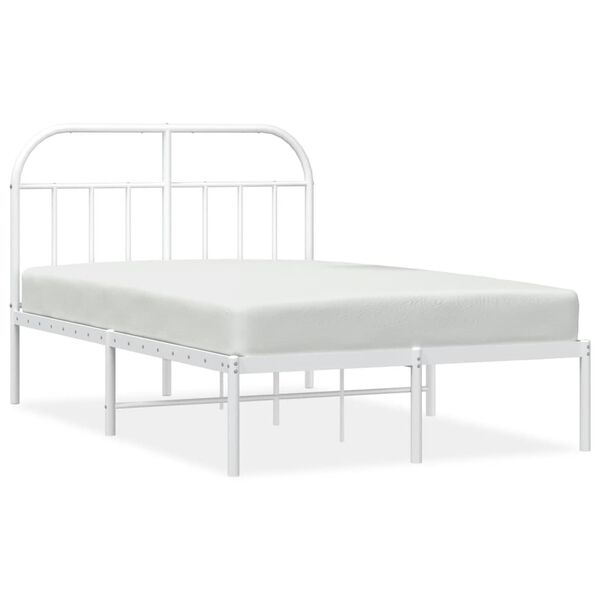 vidaXL Estructura cama sin colch&oacute;n con cabecero metal blanco 120x200cm