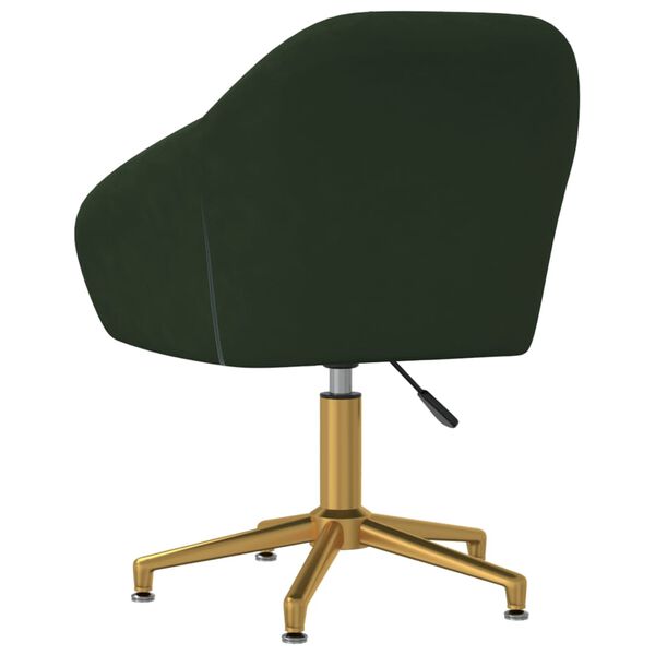 vidaXL Silla de comedor giratoria de terciopelo verde oscuro