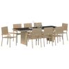 vidaXL Conjunto de Comedor de Jardín 9 pcs Beige ratán sintético