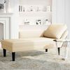 vidaXL Chaise longue con coj&iacute;n de tela de pana crema