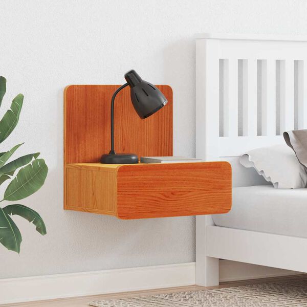 vidaXL Mesita de Noche con caj&oacute;n 2 pcs Marr&oacute;n cera 44 x 32,5 x 40 cm