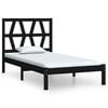 vidaXL Estructura de cama individual pequeña sin colchón madera negro