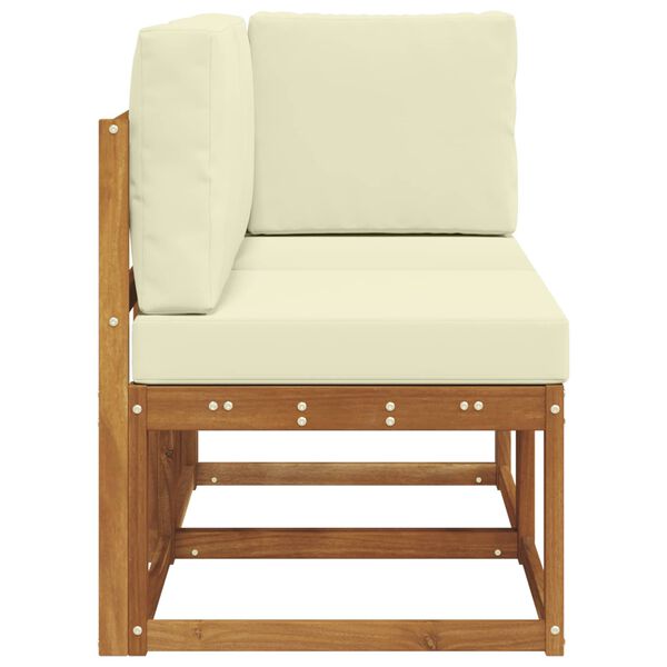 vidaXL Sof&aacute; de esquina y centro para exterior 2 Pieza Natural y Crema