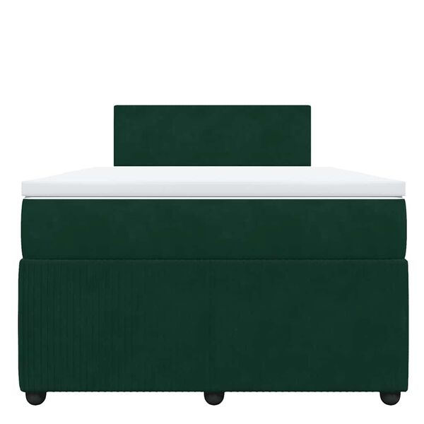 vidaXL Cama box spring con colch&oacute;n terciopelo verde oscuro 120x200 cm