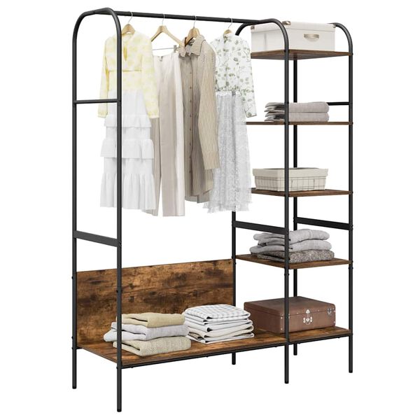 vidaXL Perchero para ropa con estante Roble Marrón 120 x 44 x 160 cm