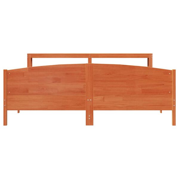 vidaXL Cama sin colchón madera maciza de pino marrón cera 180x200 cm