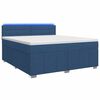 vidaXL Cama box spring con colch&oacute;n con cabecera Azul 140 x 190 cm Tela