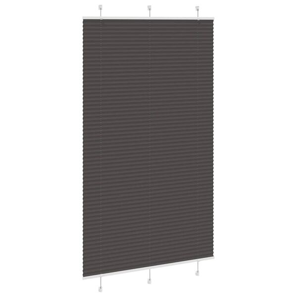 vidaXL Estor Plisado negro 120x200 cm Tela Ancho 119,4 cm Poli&eacute;ster