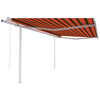 vidaXL Toldo retr&aacute;ctil autom&aacute;tico con postes naranja y marr&oacute;n 4,5x3,5m