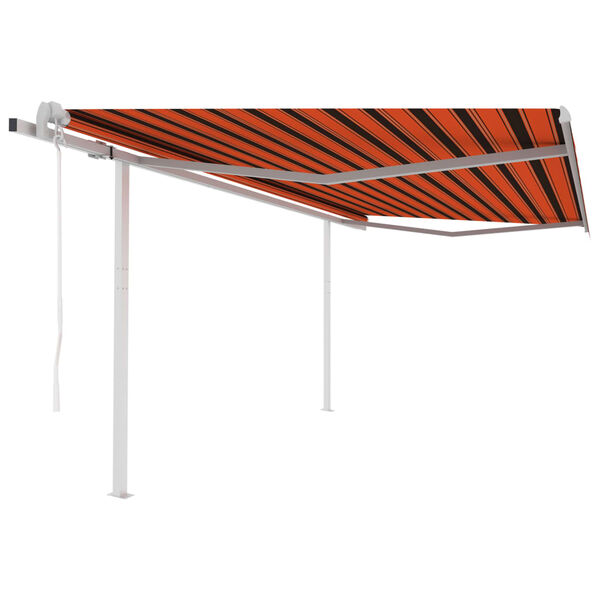 vidaXL Toldo retr&aacute;ctil autom&aacute;tico con postes naranja y marr&oacute;n 4,5x3,5m