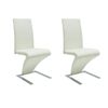 vidaXL Sillas de comedor 2 unidades cuero sint&eacute;tico blanco