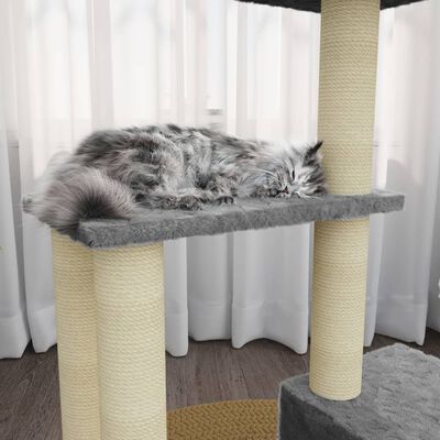 vidaXL Rascador para gatos con postes de sisal gris claro 71 cm